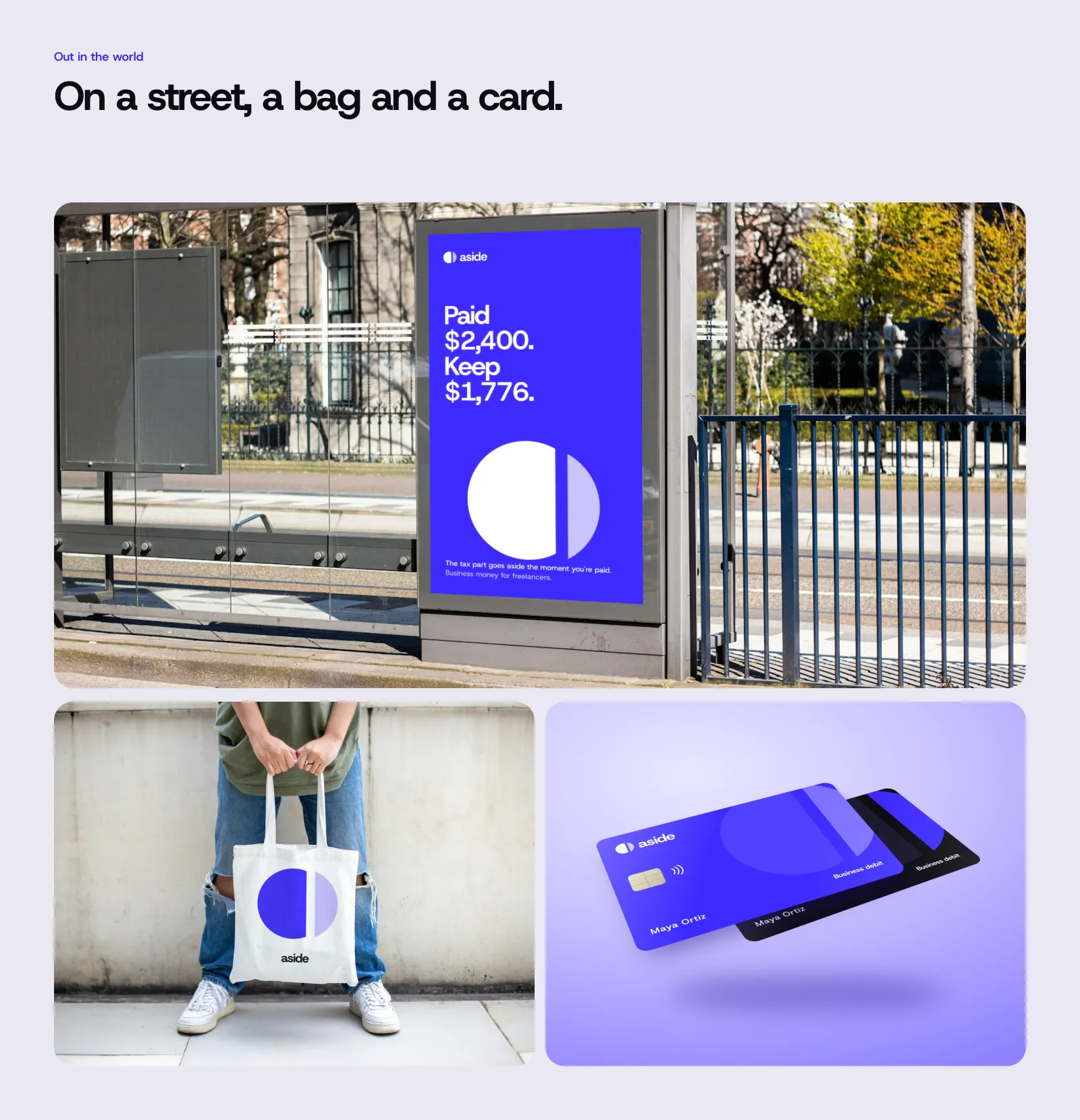 Aside on a poster, a tote bag and two cards