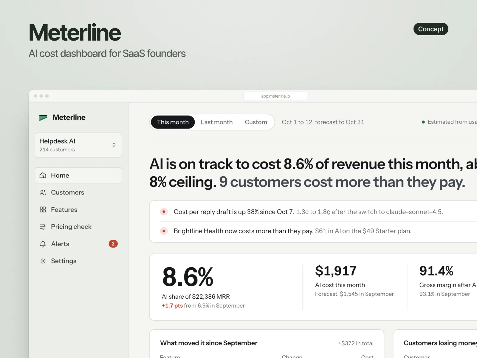 Final Meterline dashboard